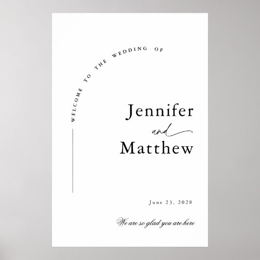 Boho Arch Simple Wedding Willkommen Poster (Vorne)