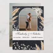 Boho Arch Starry Sky Pampas Floral Earthy Rustic Save The Date (Vorne/Hinten)