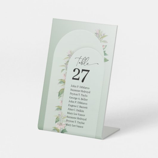 Boho arch staubige grüne grüne grüne grüne Blütenf Sockelschild (Vorderseite)