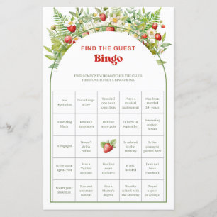 Boho Arch Strawberry Finden Sie das Gast-Bingo-Spi