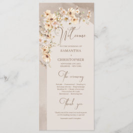 Boho arch Summer rustic Wildblume Hochzeitsprogram Programm