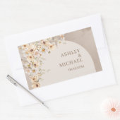 Boho arch Summer Wildblume Rustikaler Hochzeitstic Rechteckiger Aufkleber (Umschlag)