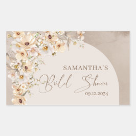 Boho arch Summer Wildblume Rustikales Brautparty Rechteckiger Aufkleber