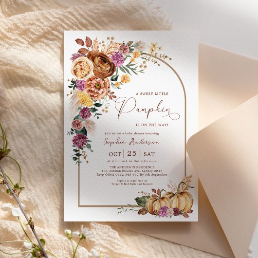 Boho Arch Sweet Little Pumpkin Baby Dusche