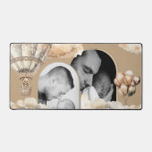 Boho Arch Teddy Bear Air Ballon Wolken Foto Schreibtischunterlage (Vorderseite)