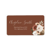 Boho Arch Terracota Floral Baby Showadresse Adressaufkleber (Vorne)