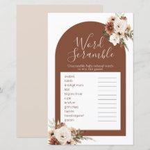 Boho Arch Terracota Watercolor Word Scramble