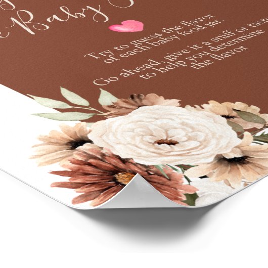 Boho Arch Terracota White rät das Baby Food Poster (Ecke)