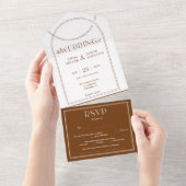 Boho Arch Terracotta Hochzeit Einladung mit Foto (Abreißen)