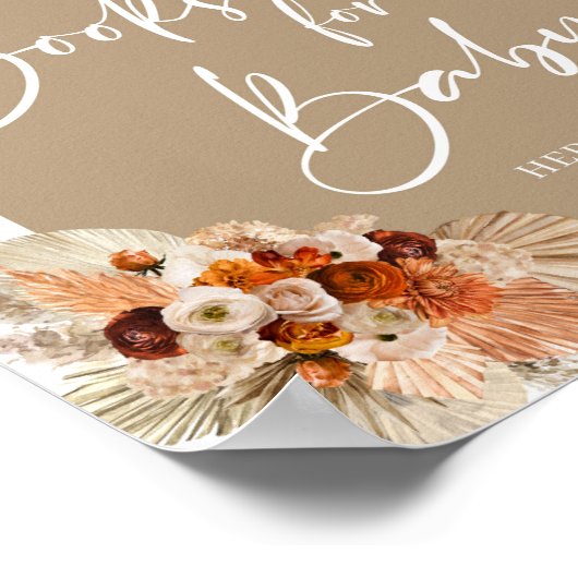 Boho arch Terracotta pampas grass Bücher für das B Poster (Ecke)