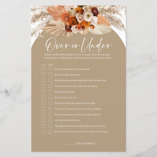 Boho arch terracotta pamps über oder unter Spiel (Vorderseite)