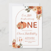 Boho Arch Terracotta Pumpkin Birthday Einladung (Vorderseite)