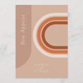 Boho Arch Terracotta Rust Beige Abendmenü Menükarte (Rückseite)