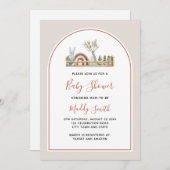 Boho Arch Toys Terracotta Rainbow Baby Dusche Einladung (Vorne/Hinten)