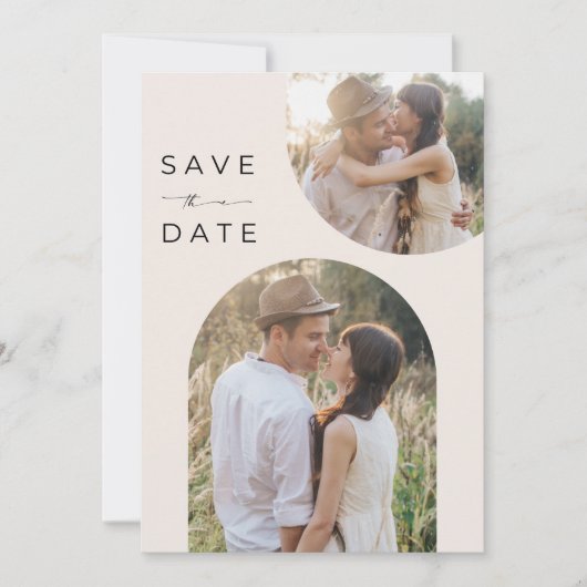Boho Arch Two Foto Wüstenhochzeit Save The Date (Vorderseite)