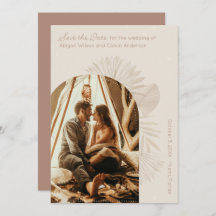 Boho Arch und Palm Terracotta Save the Date