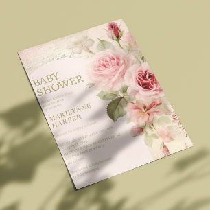 Boho Arch Vintage Rose Kinderdusche Einladung