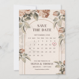 Boho arch Vintage Terracotta Rose Salbei Save The Date