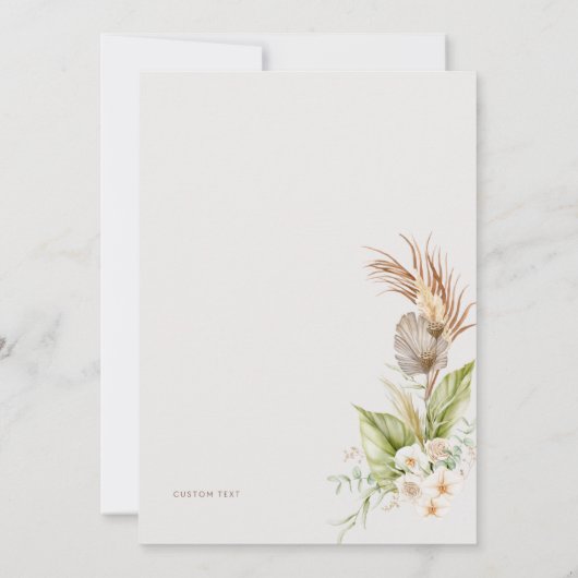 Boho Arch Wedding Einladung Set | Bearbeitbare Min (Rückseite)