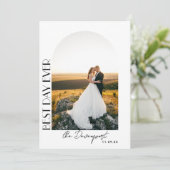 Boho Arch Wedding Foto Vielen Dank Dankeskarte (Stehend Vorderseite)