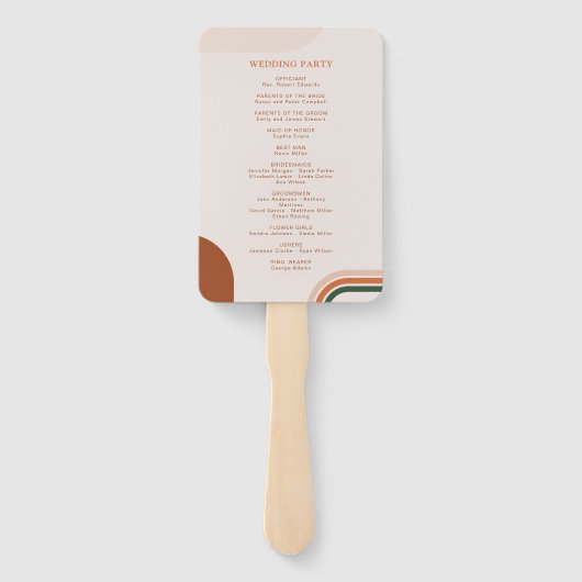 Boho Arch Wedding Programm Fan, Zeremonie Programm Fächer (Rückseite)