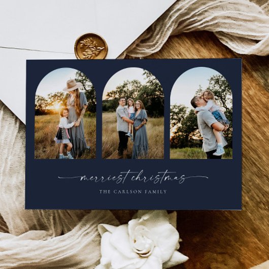 Boho Arch Weihnachtsfeiertag Grußkarte Feiertagskarte