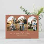 Boho Arch Weihnachtsfeiertag Grußkarte Feiertagskarte (Stehend Vorderseite)