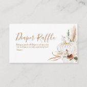 Boho Arch White Pumpkin Baby Dusche Windel Raffle Begleitkarte (Vorderseite)