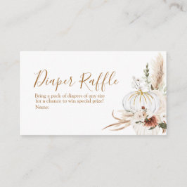 Boho Arch White Pumpkin Baby Dusche Windel Raffle Begleitkarte