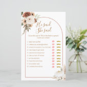 Boho Arch White Pumpkin Er sagte, sie sagte Game C (Stehend Vorderseite)