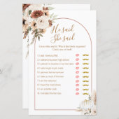 Boho Arch White Pumpkin Er sagte, sie sagte Game C (Vorne/Hinten)