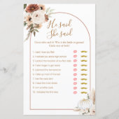 Boho Arch White Pumpkin Er sagte, sie sagte Game C (Vorderseite)