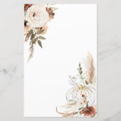 Boho Arch White Pumpkin Floral Bingo Games (Rückseite)