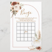 Boho Arch White Pumpkin Floral Bingo Games (Vorderseite)