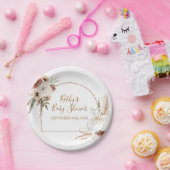 Boho Arch White Pumpkin Floral Party Paper Pappteller (Party)