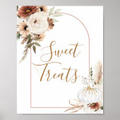 Boho Arch White Pumpkin Floral Sweet Leckereien si Poster (Vorne)