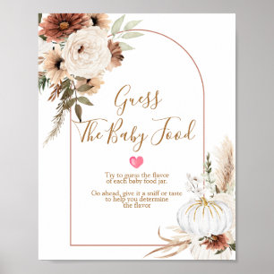 Boho Arch White Pumpkin Ratet das Baby Food Poster