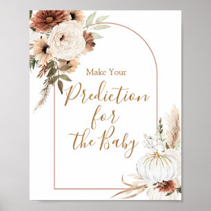 Boho Arch White Pumpkin Vorhersagen für Baby Poster