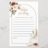 Boho Arch White Pumpkin Wasserfarbe Wünsche für Ba (Vorderseite)