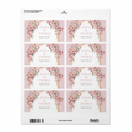 Boho arche blush peonas pampas gras eucalyptus (Vorne)