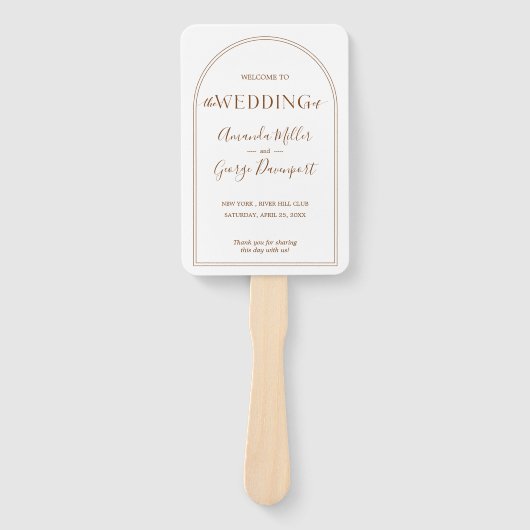 BOHO Arches terracotta Hochzeitsprogrammfan Fächer (Vorderseite)