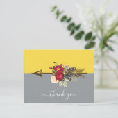 Boho Arrow Colorblock Danke, Postkarte (Stehend Vorderseite)