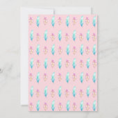 Boho Arrow Feather Girl Baby Shower Einladungen (Rückseite)