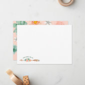 Boho Arrow Floral & Succulary Stationery Flat Card Mitteilungskarte (Vorderseite/Rückseite Beispiel)