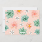 Boho Arrow Floral & Succulary Stationery Flat Card Mitteilungskarte (Rückseite)