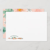 Boho Arrow Floral & Succulary Stationery Flat Card Mitteilungskarte (Vorne/Hinten)