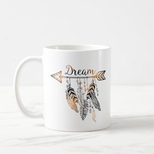 Boho Arrow und Feather Dream Kaffeetasse (Links)