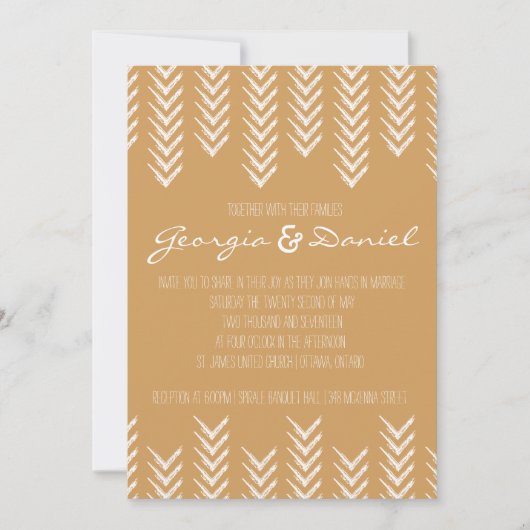 Boho Arrowhead Wedding Einladung (Vorderseite)