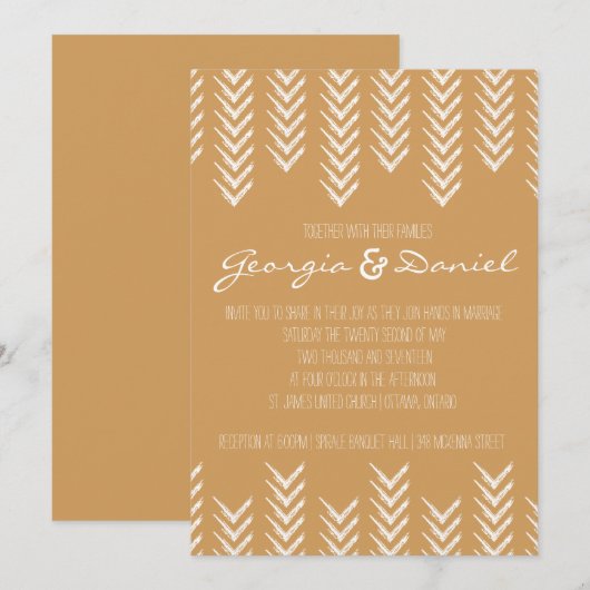 Boho Arrowhead Wedding Einladung (Vorne/Hinten)