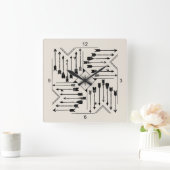 Boho Arrows and Sun V12 Sq ID748 Quadratische Wanduhr (Zuhause)